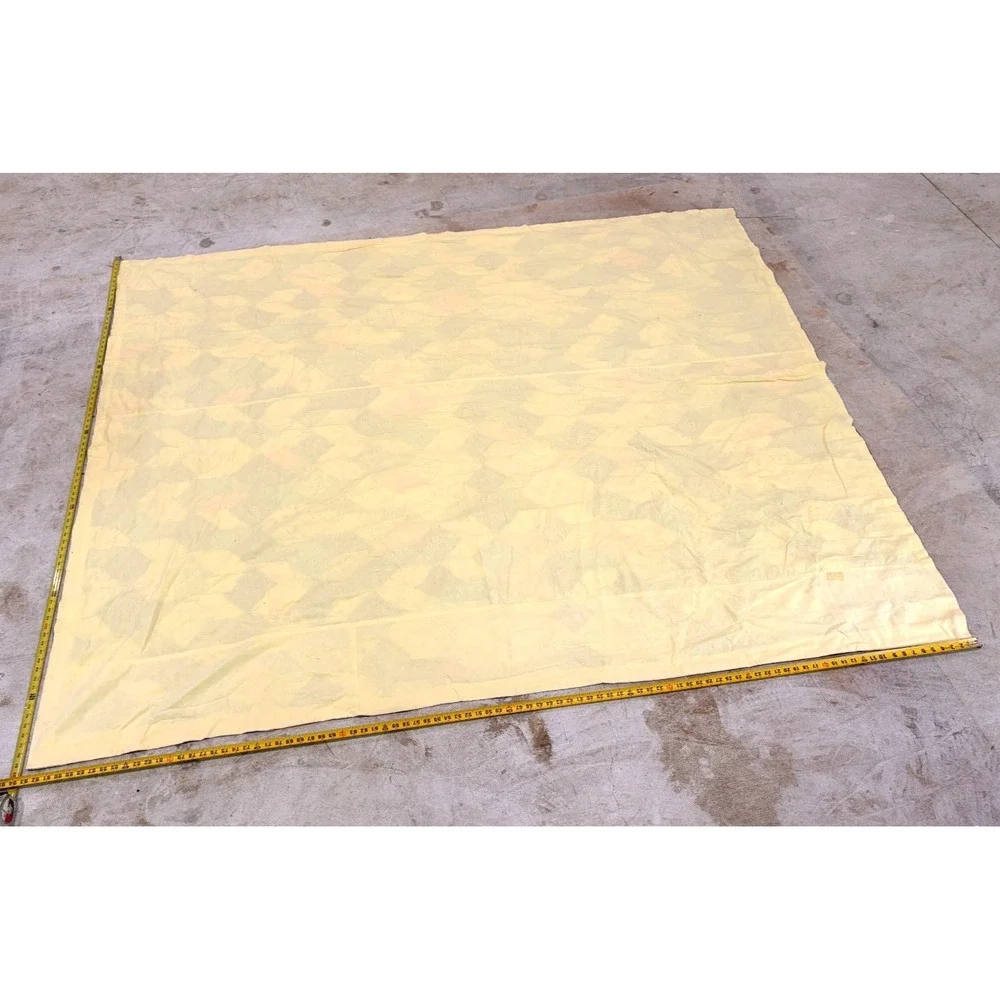 Vintage Handmade Patchwork Quilt Top Diamond Tumbling Blocks 80x94 Multicolor